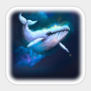 Whale floating in space Sticker